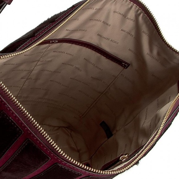 💥NEW💥MICHAEL KORS CALFSKIN/LEATHER PLUM BROOKLYN APPLIQUÉ 30F6GBJL2H - Picture 9 of 16